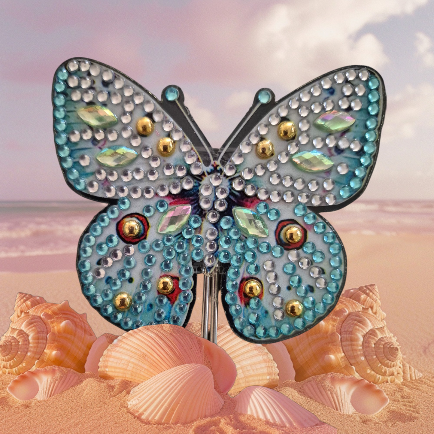 Fridge Magnets - Butterfly 6 pieces with Key Hook