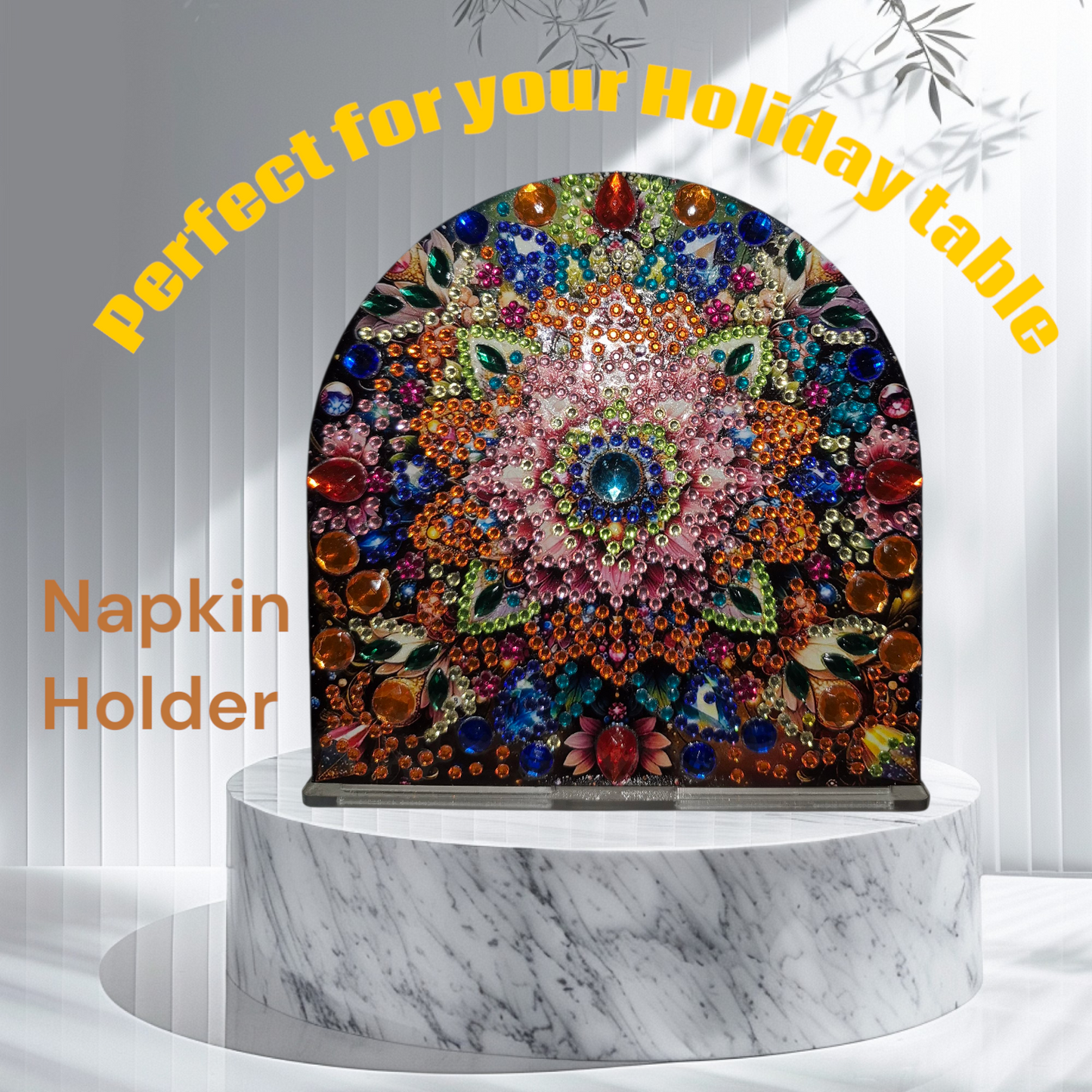 Napkin Holder - Sparkling Mandala Design