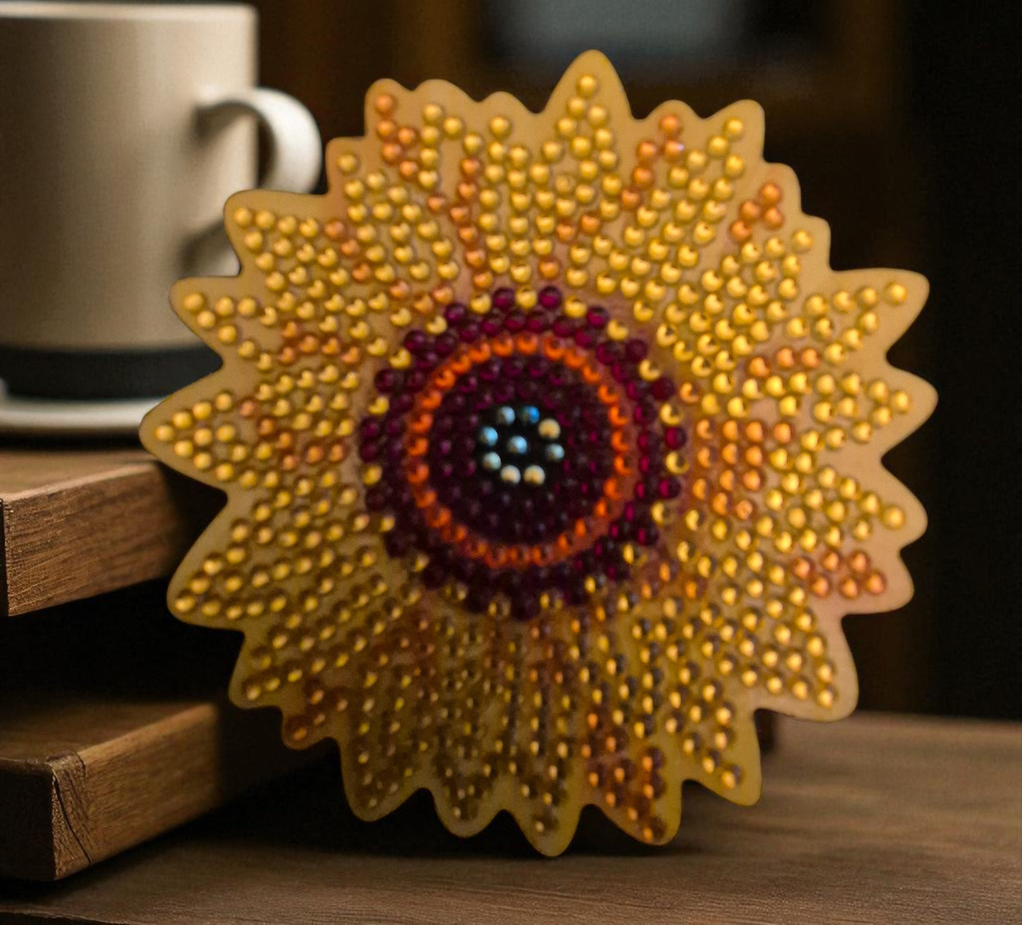 Coasters - Assorted Sunflower & Butterflies 10 Pcs With Coaster Keeper