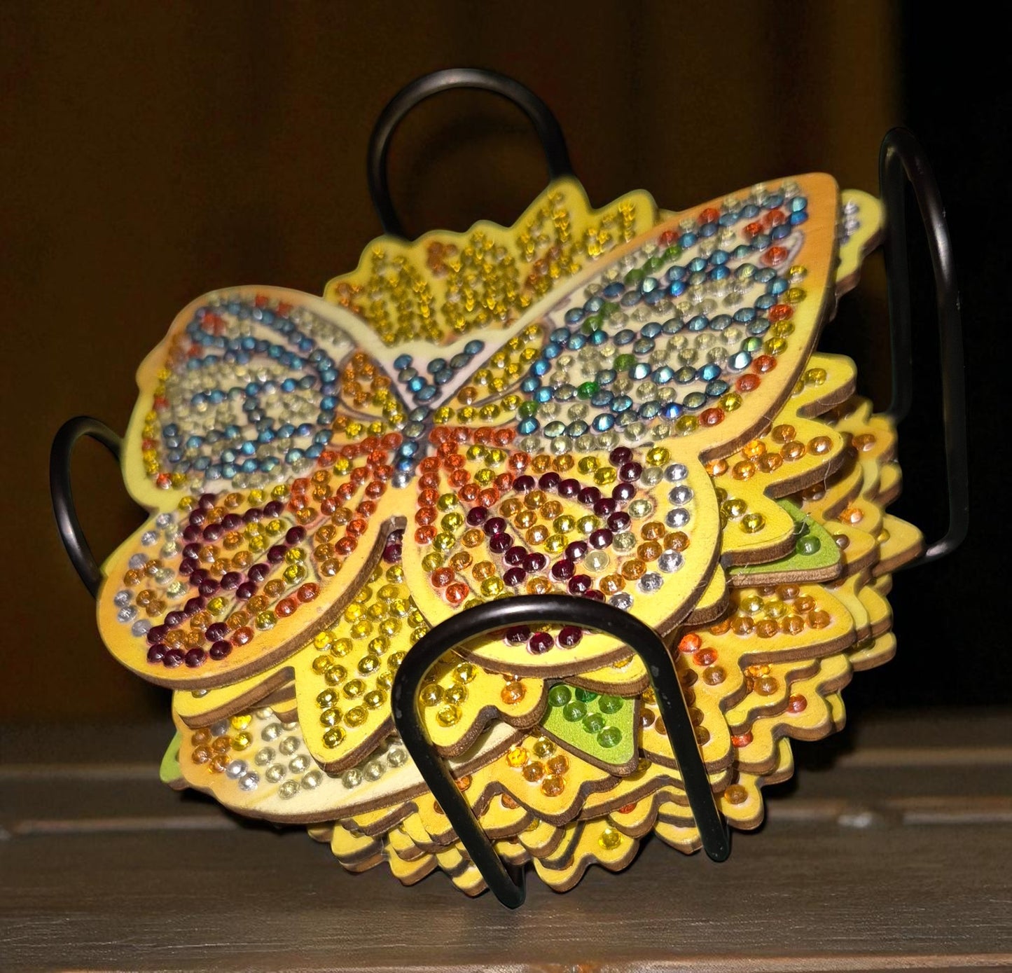 Coasters - Assorted Sunflower & Butterflies 10 Pcs With Coaster Keeper