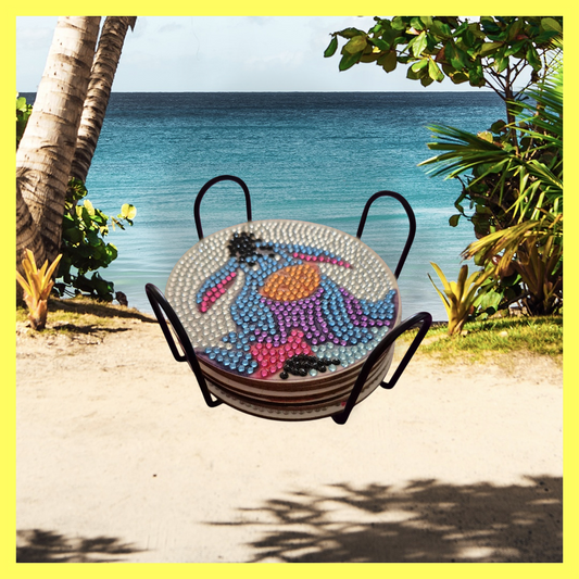 Coasters - Winnie The Pooh & Friends 6pc with Stylish Coaster Keeper