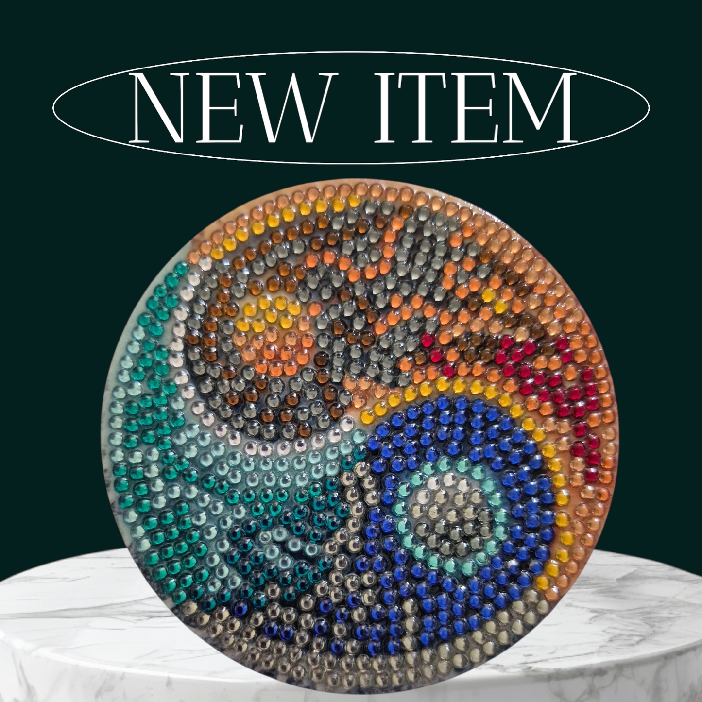 Coasters - Yin & Yang 8 piece set with Stylish Coaster Keeper