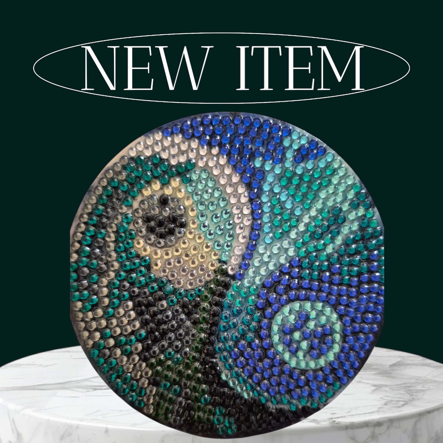 Coasters - Yin & Yang 8 piece set with Stylish Coaster Keeper