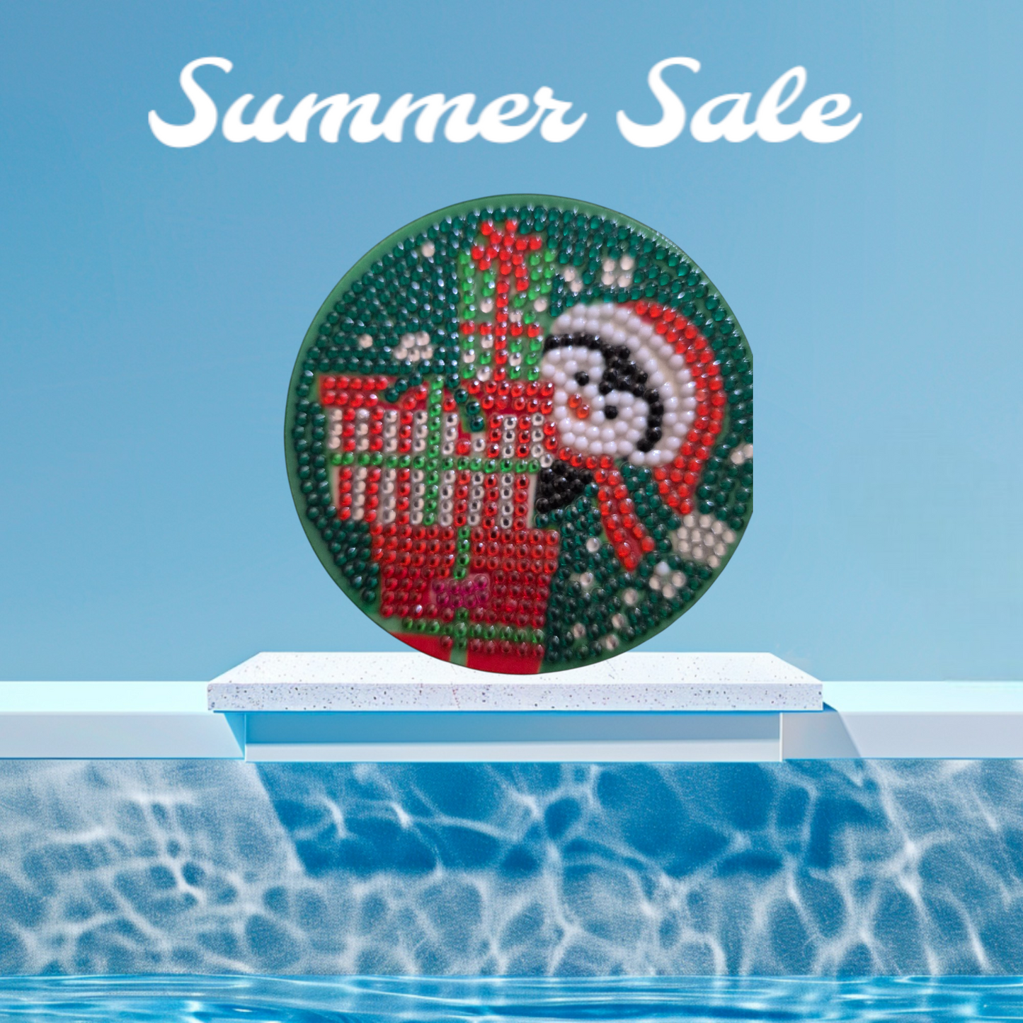 Coasters - Christmas 8 pc set with Stylish Coaster Keeper