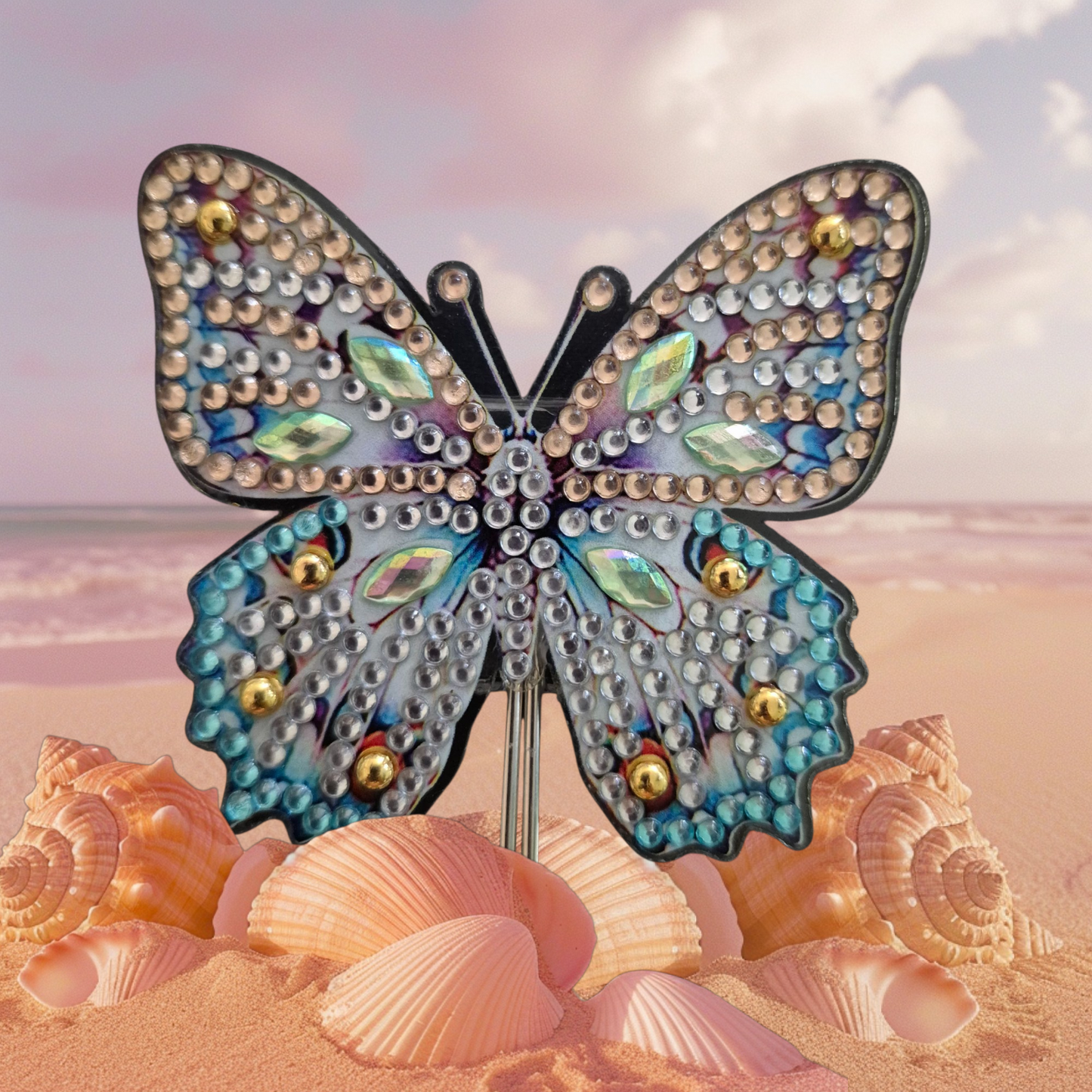 Fridge Magnets - Butterfly 6 pieces with Key Hook