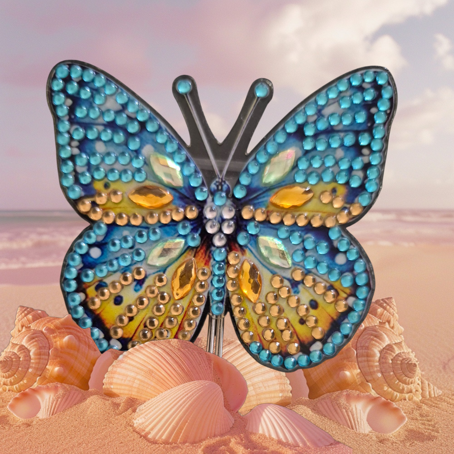 Fridge Magnets - Butterfly 6 pieces with Key Hook