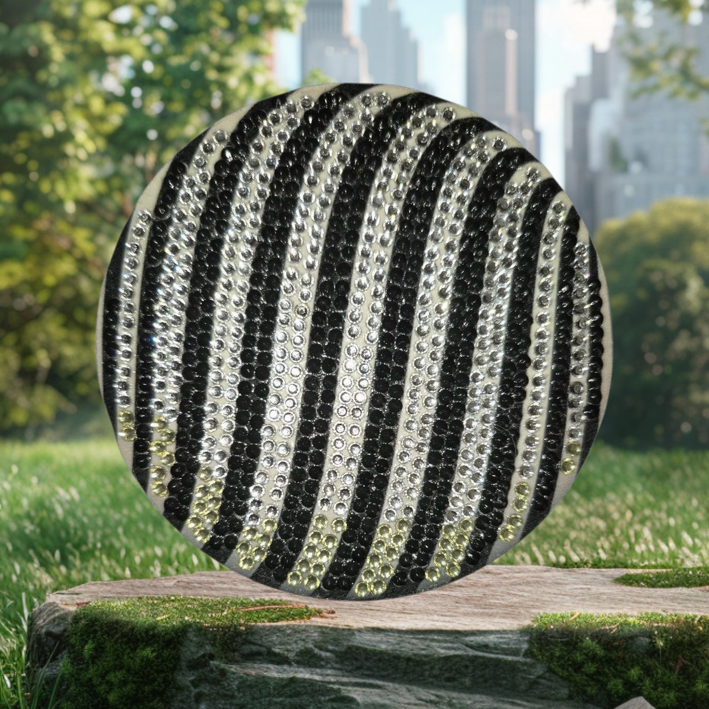 Coasters - Geometric Black, Crystal 8 pcs with Coaster Keeper