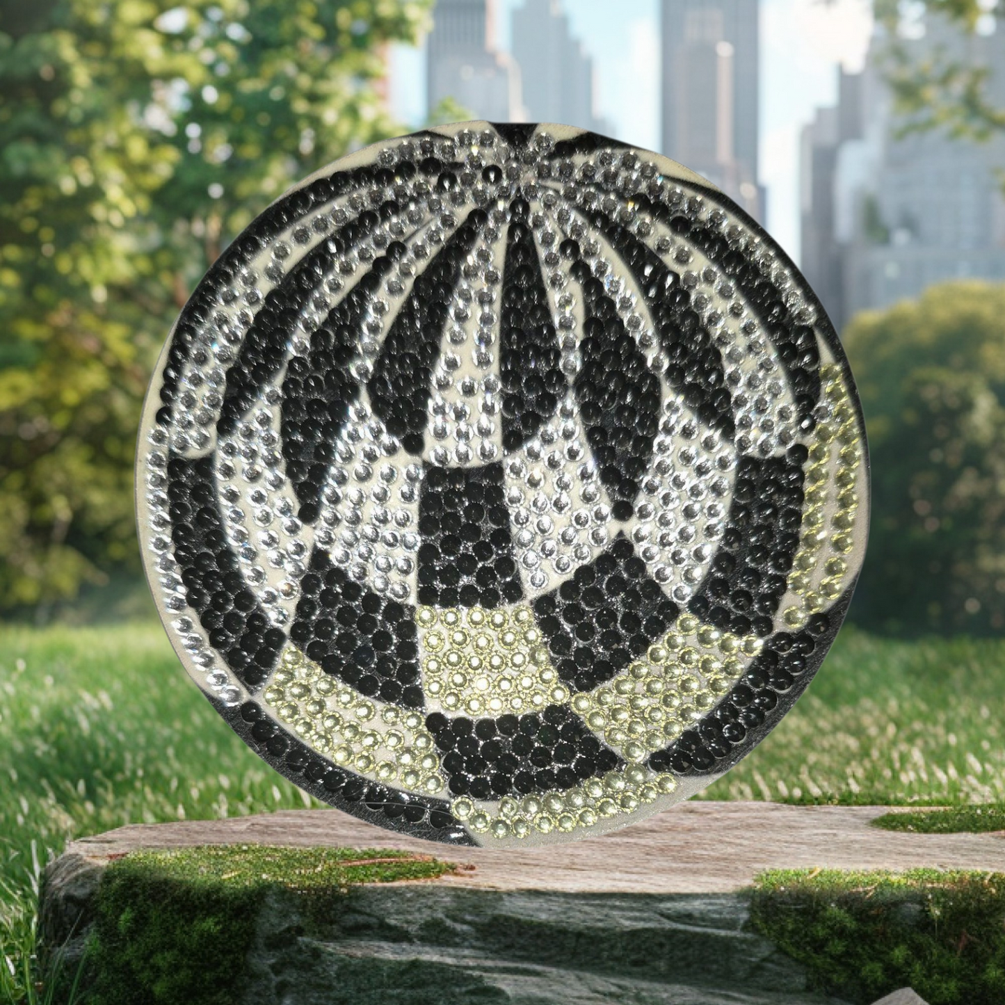 Coasters - Geometric Black, Crystal 8 pcs with Coaster Keeper