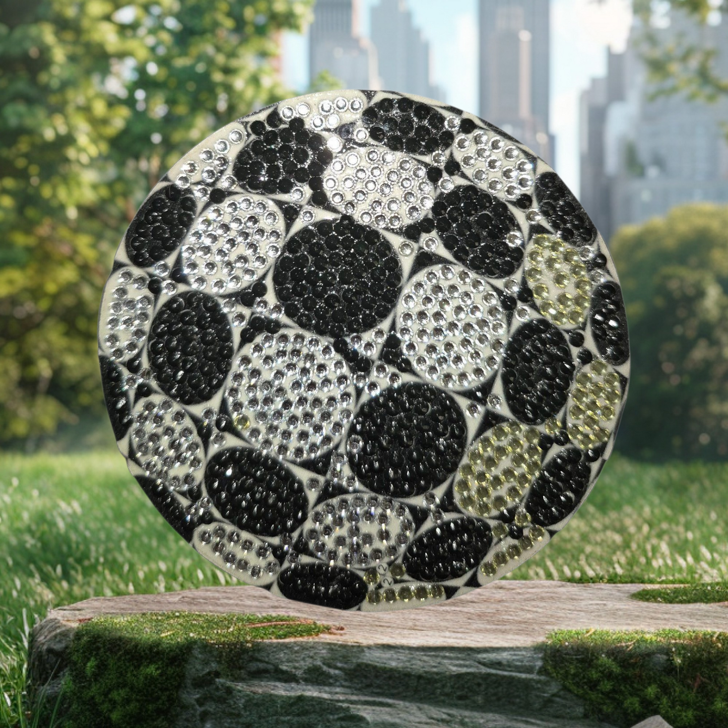 Coasters - Geometric Black, Crystal 8 pcs with Coaster Keeper