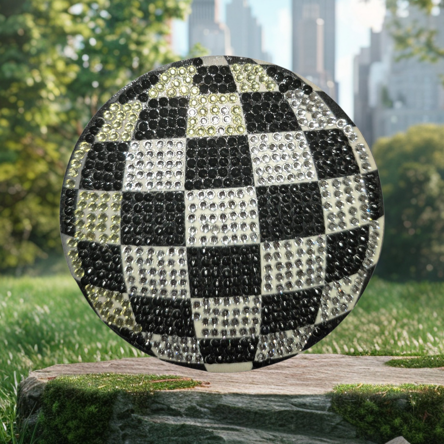 Coasters - Geometric Black, Crystal 8 pcs with Coaster Keeper