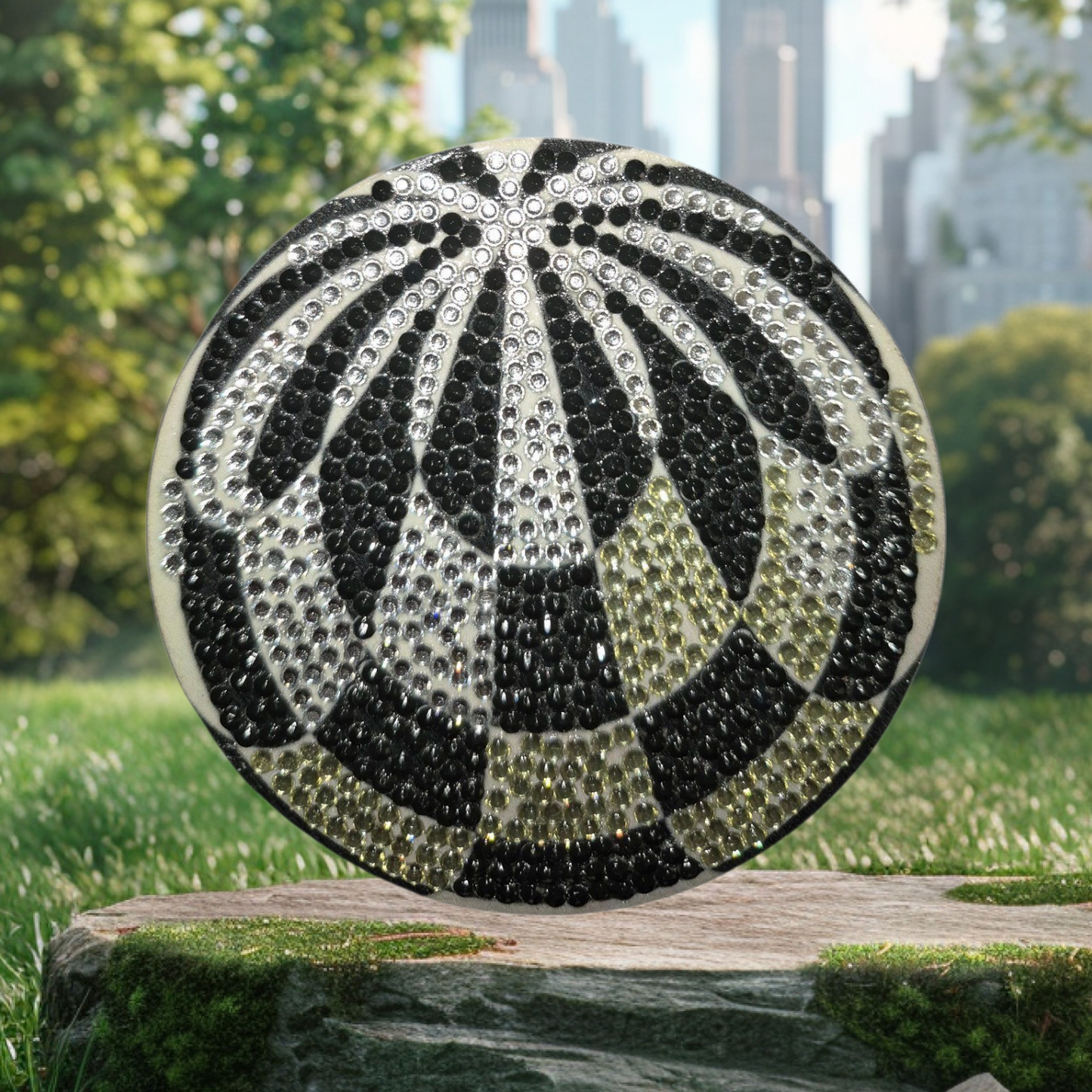 Coasters - Geometric Black, Crystal 8 pcs with Coaster Keeper