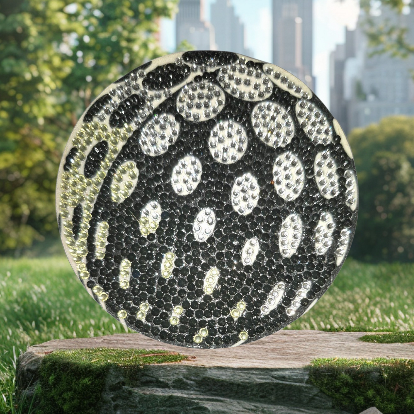 Coasters - Geometric Black, Crystal 8 pcs with Coaster Keeper