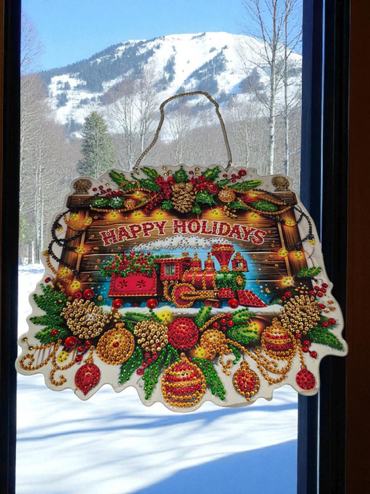 Sun Catcher - Sparkling Happy Holidays Train
