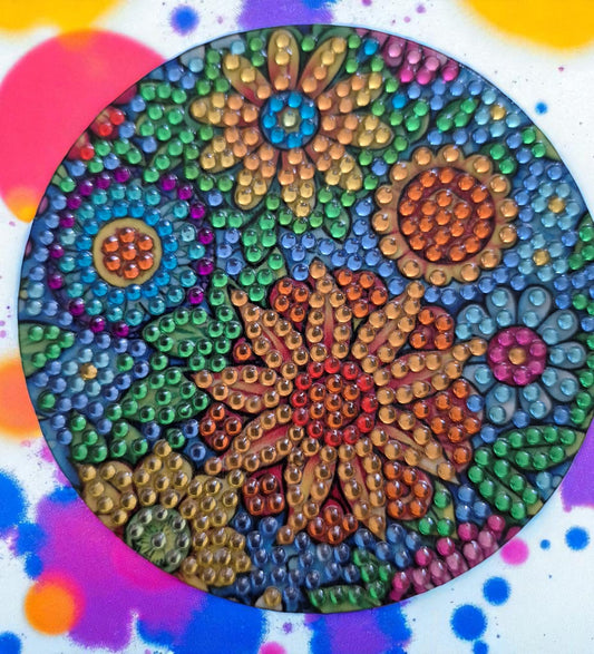 Coasters - Hippie Flowers 8pc with Stylish Coaster Keeper