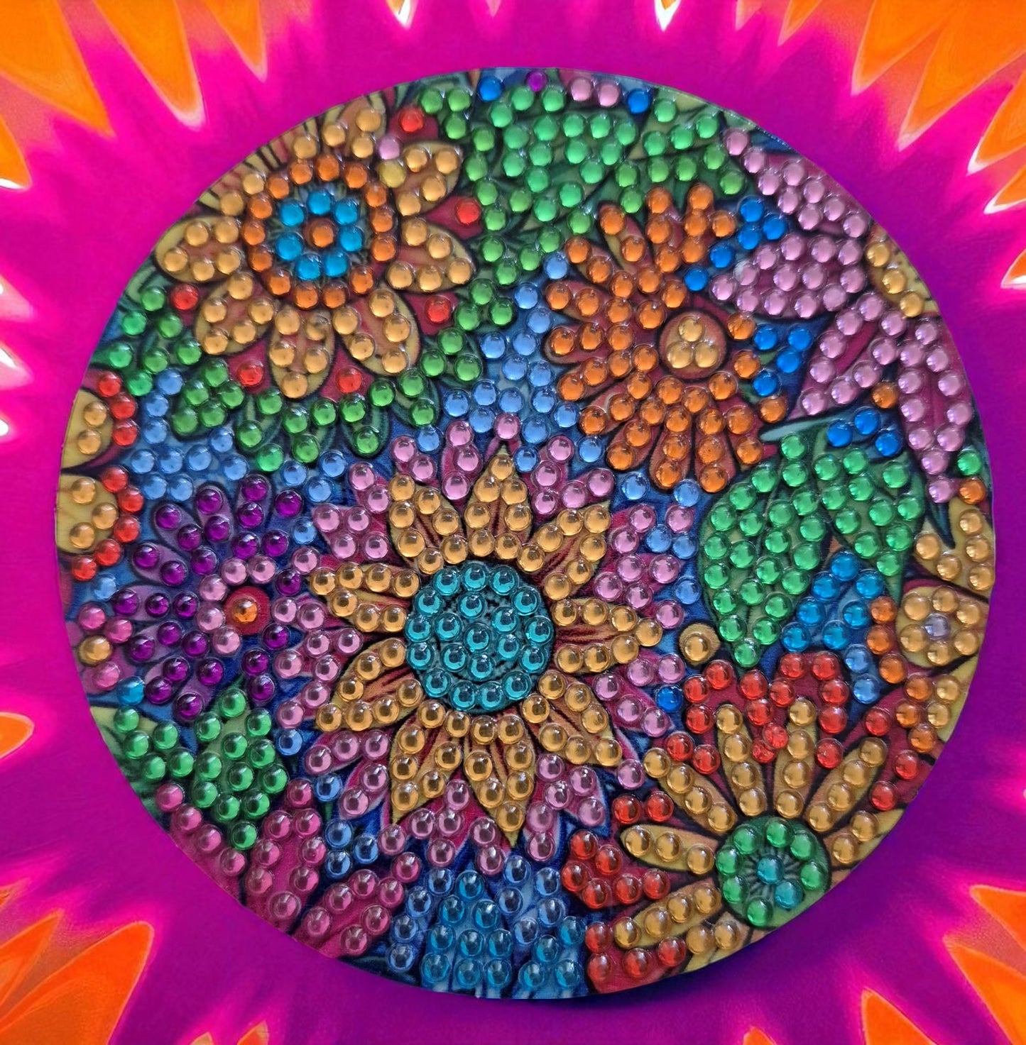 Coasters - Hippie Flowers 8pc with Stylish Coaster Keeper