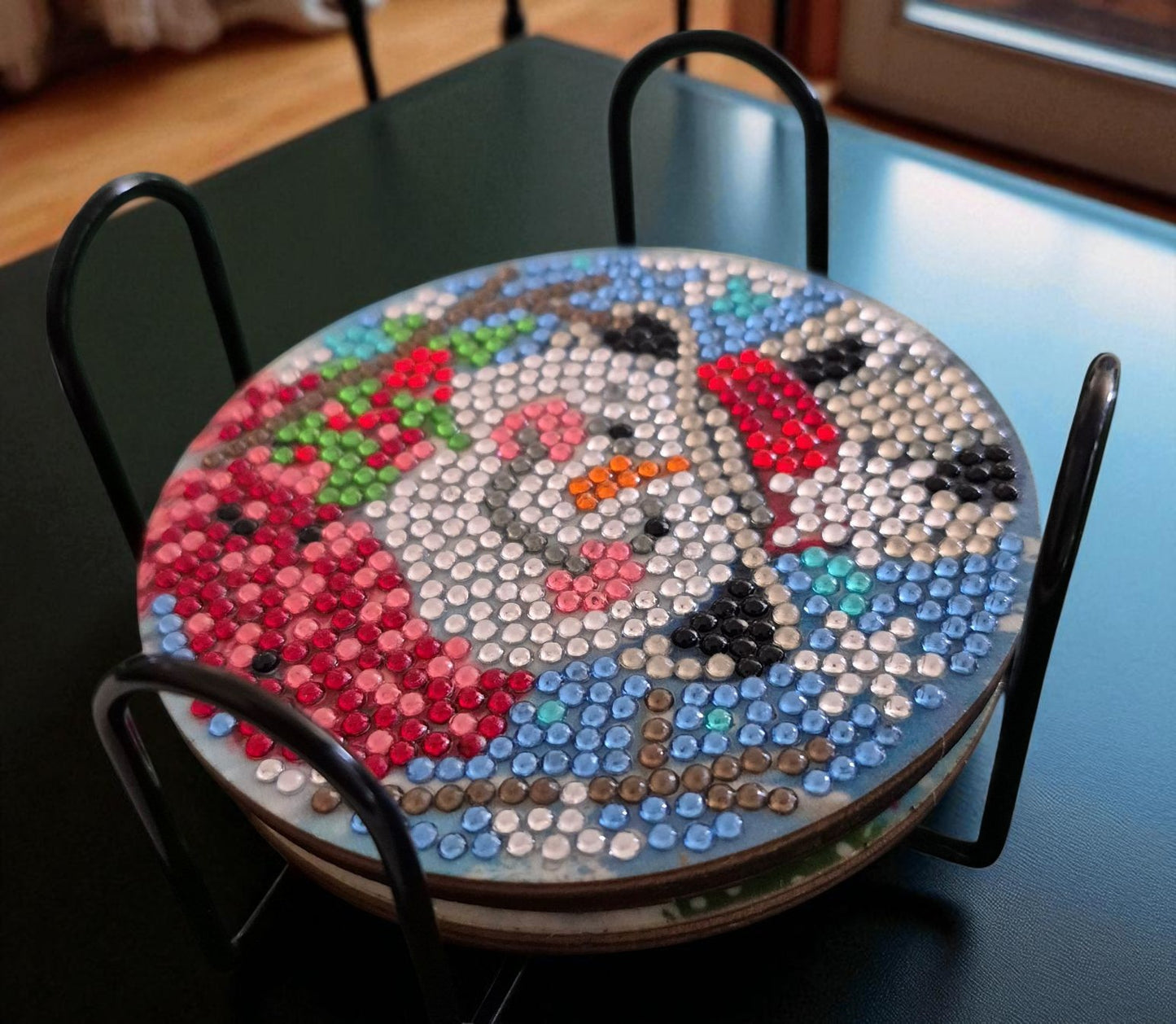 Coasters - Snowman 6pc with Stylish Coaster Keeper