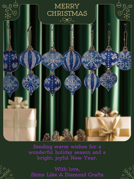 Christmas Hanging Sparkling Decorations - Set of 13