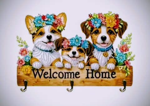 Hat/Key Rack Puppies