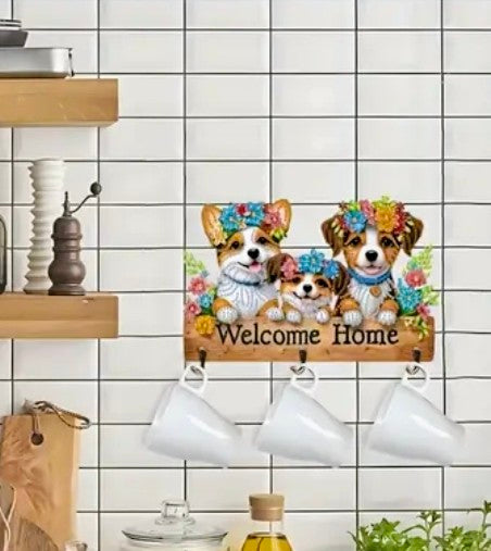 Hat/Key Rack Puppies