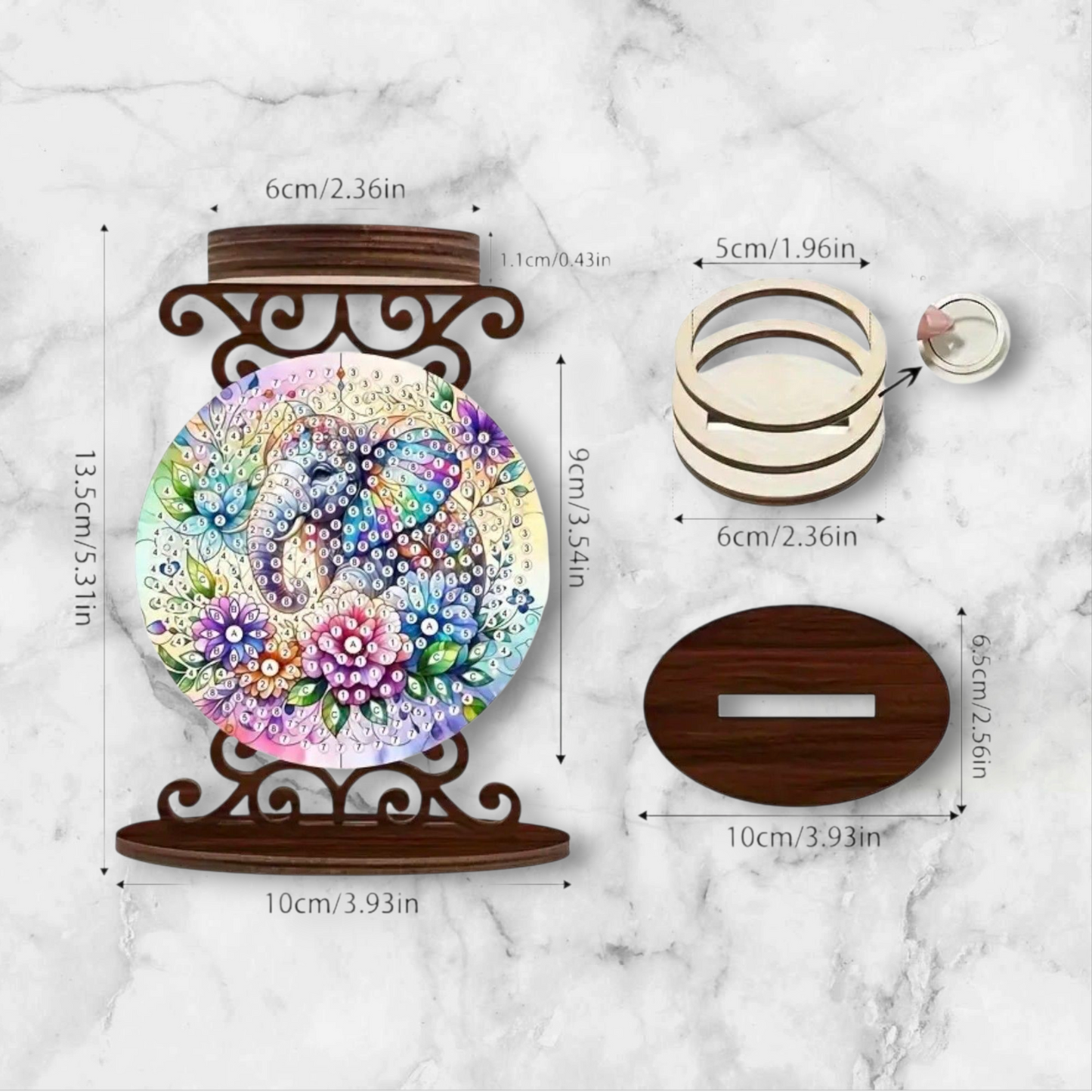 Wooden Candle Holder - Tropical Elephant